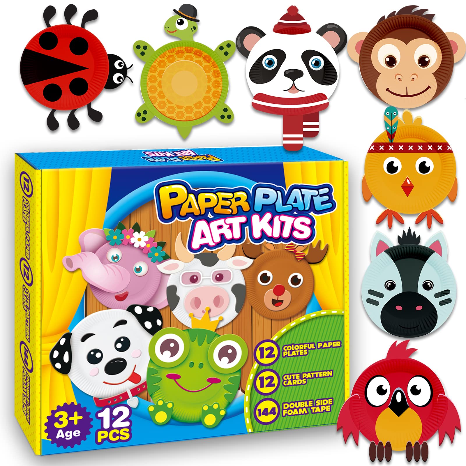 V-Opitos animal paper plate craft monkey boosts creativity and hand-eye coordination.