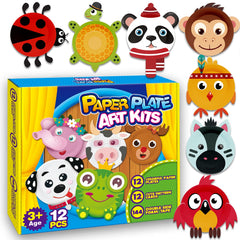V-Opitos animal paper plate craft monkey boosts creativity and hand-eye coordination.