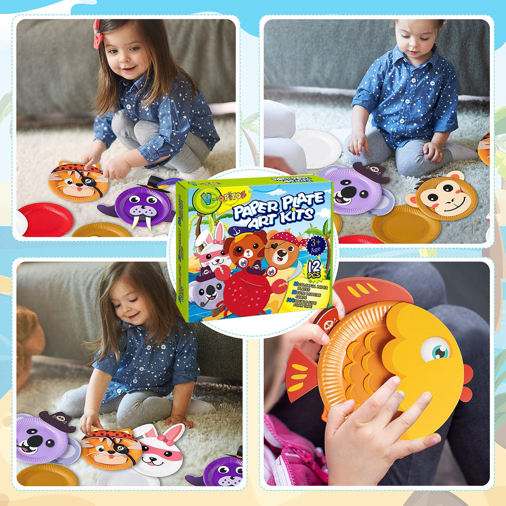 V-Opitos monkey plate craft encourages bright color use and creative problem solving.