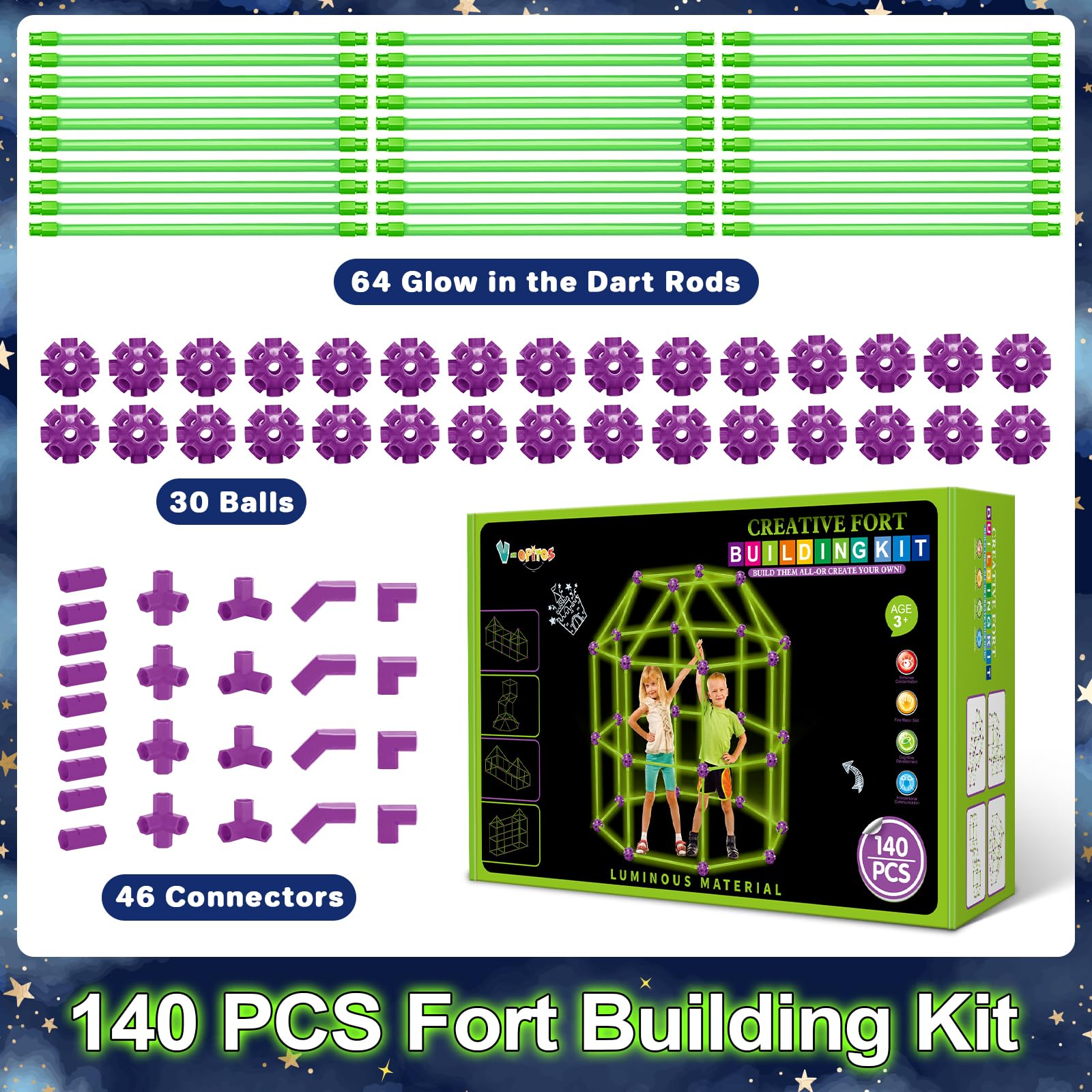 V-Opitos fort castle assembly sparks imaginative play.