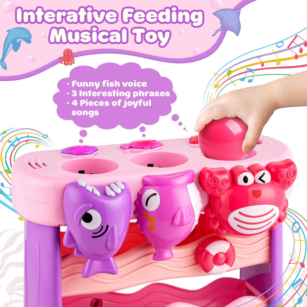 V-Opitos ocean pufferfish feeding toy with ball enhances fine motor skills