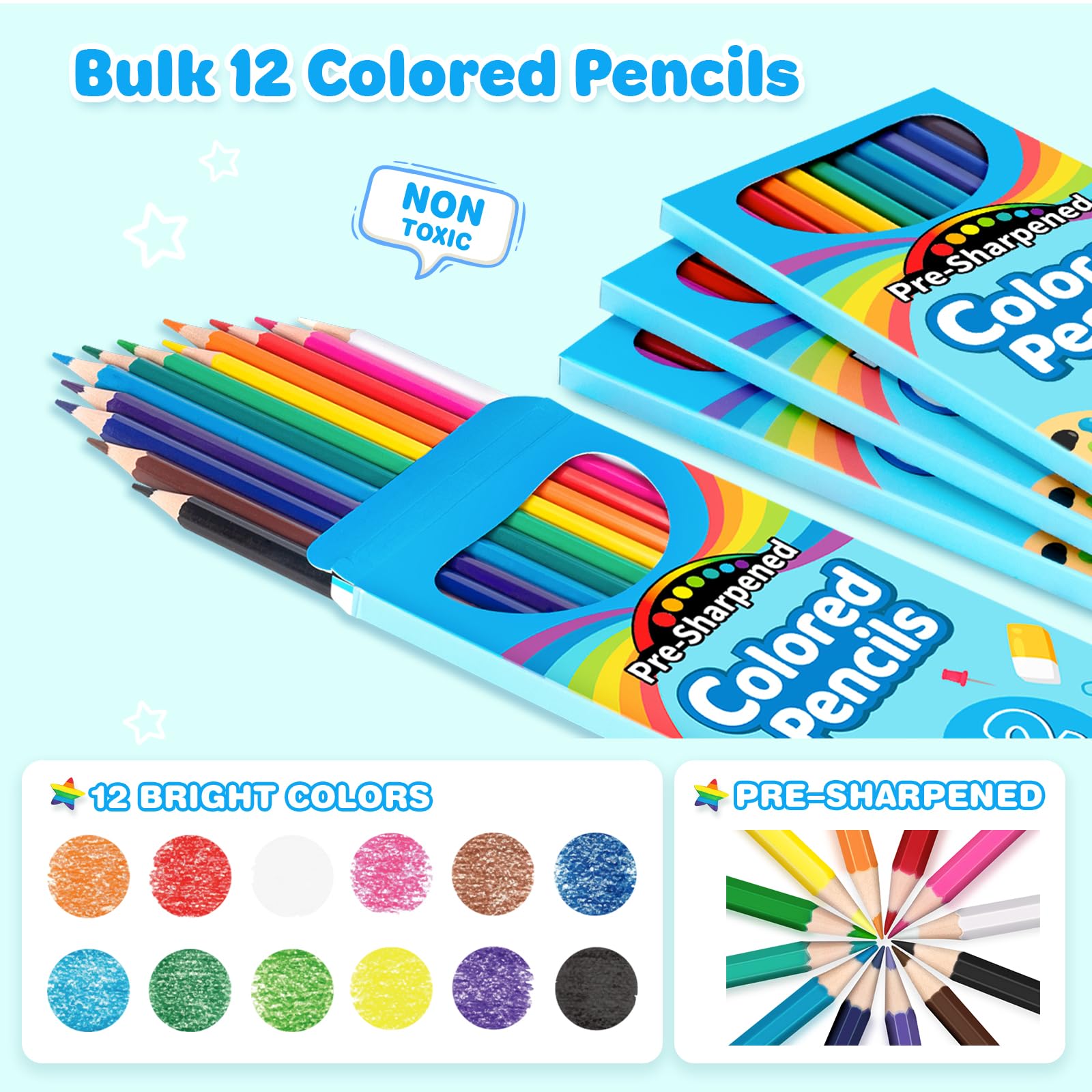 V-Opitos pre-sharpened colored pencils ready to use in seconds.