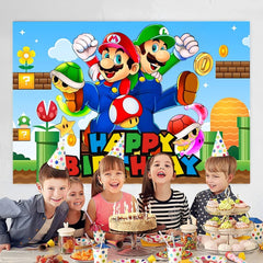 VAESCOL Mario banner for birthday party boosts festive ambiance and photo opportunities.
