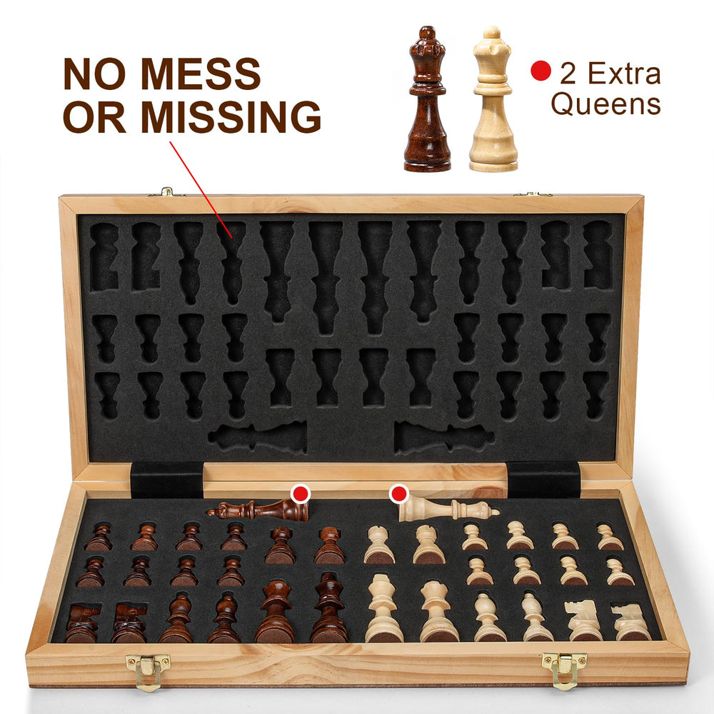 Vahome handmade wooden chess pieces with a classic, comfortable grip