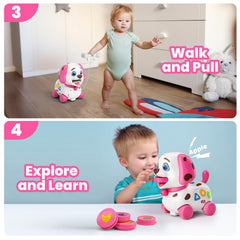Vahome Puppy Toy teaches English and Spanish with lights and songs