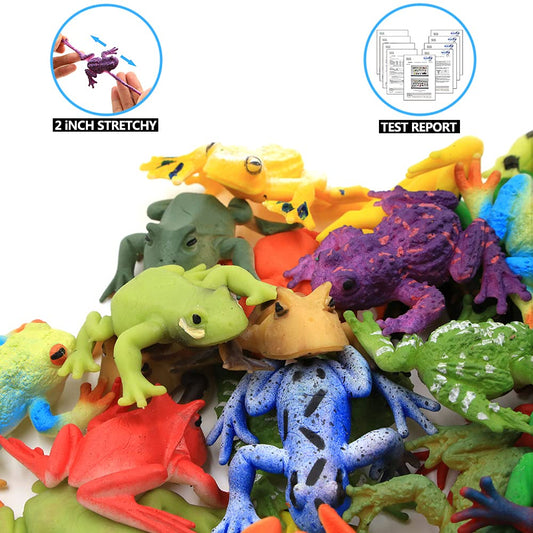 ValeforToy pink mini rubber frog — vibrant color for imaginative play.