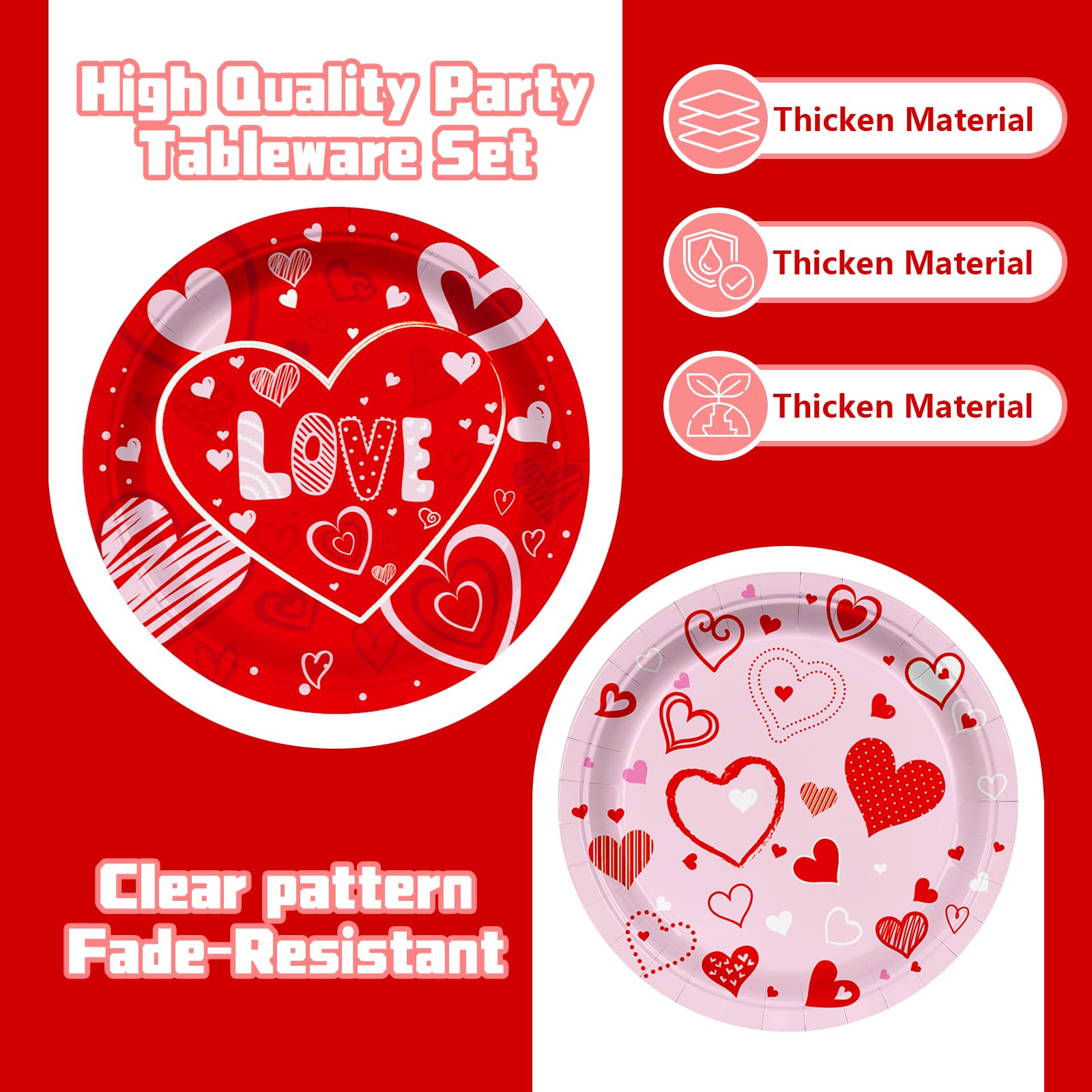 Valentine's Day party supplies banner highlights messages that celebrate love and togetherness.