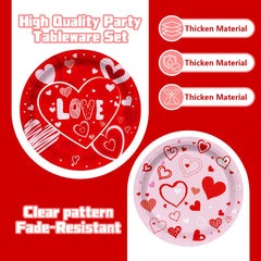 Valentine's Day party supplies banner highlights messages that celebrate love and togetherness.