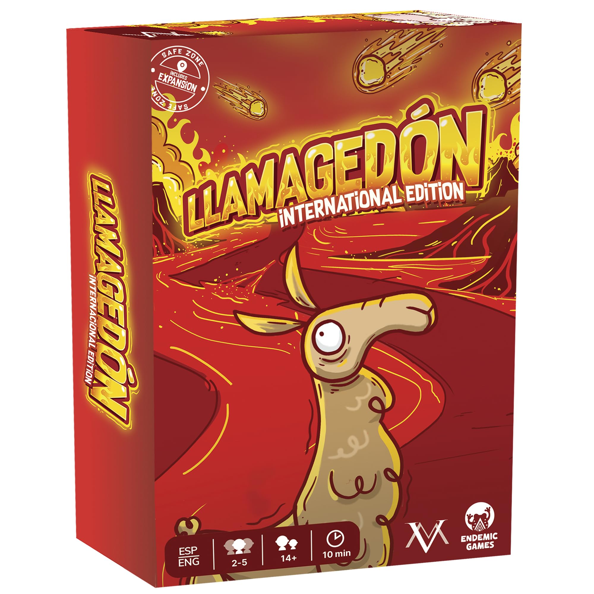 Valor Mountain Games Llamagedón International Edition box front for quick family play