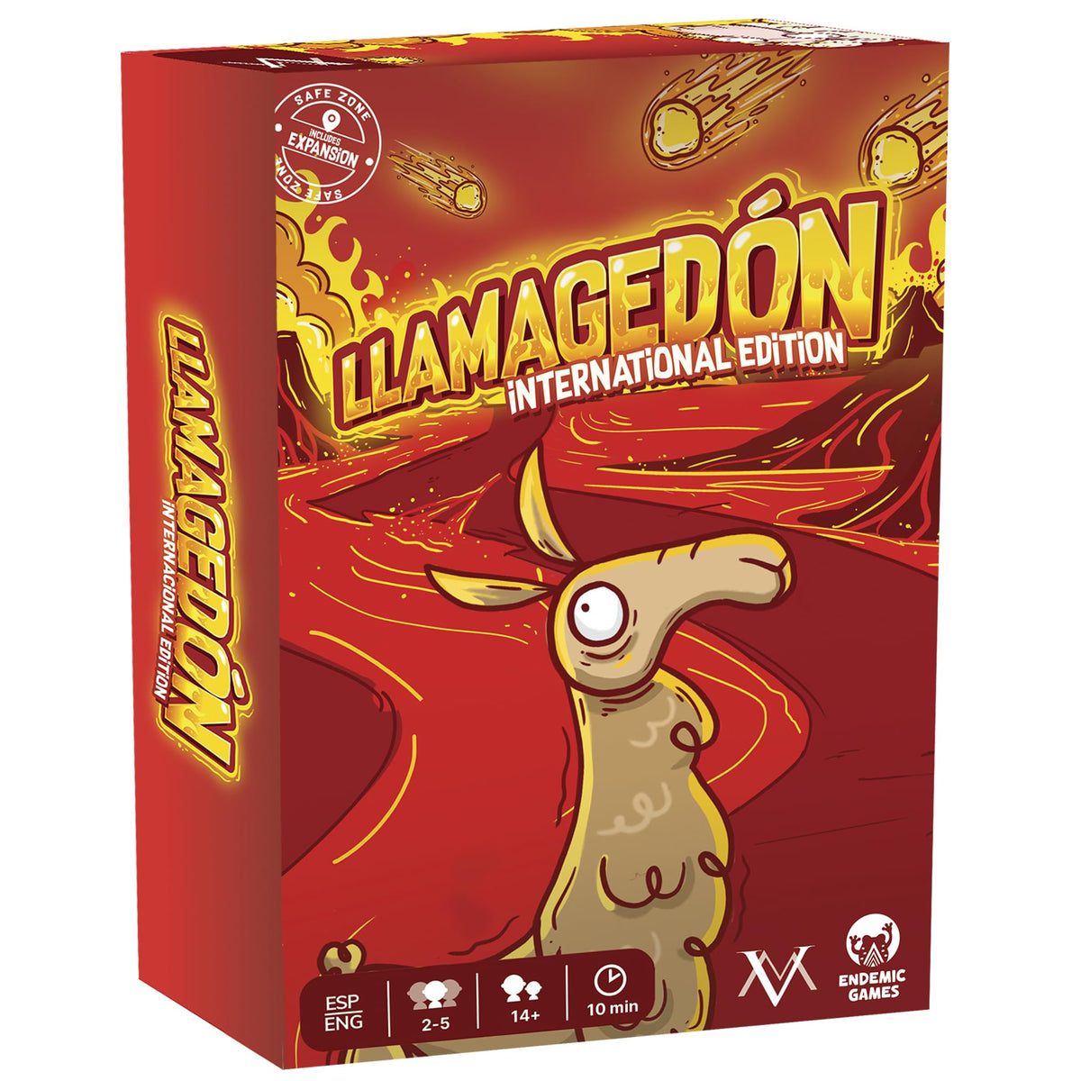 Valor Mountain Games Llamagedón International Edition box front for quick family play