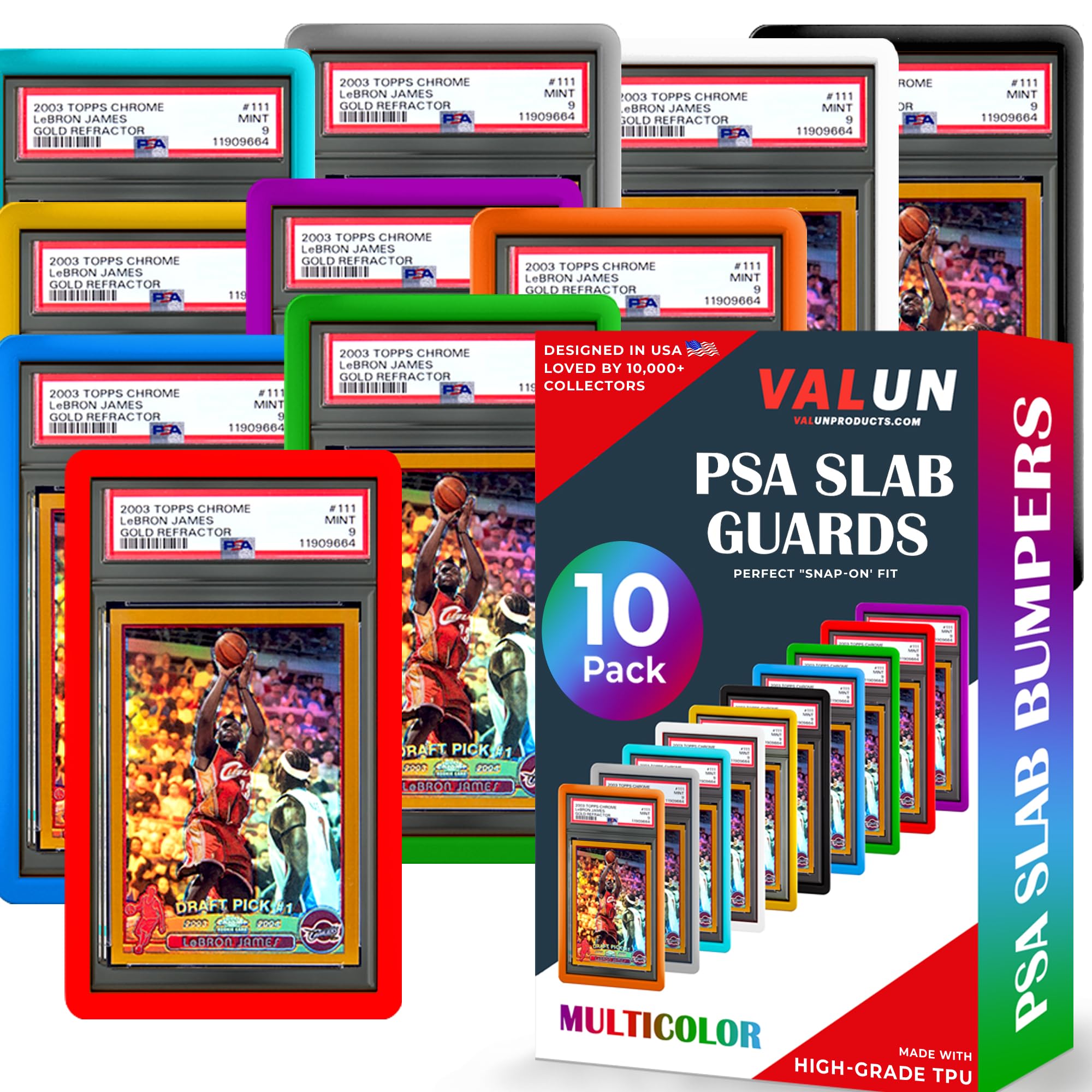 VALUN PSA Slab Bumper 10 Pack edge-to-edge protection helps PSA slabs stay safe during handling