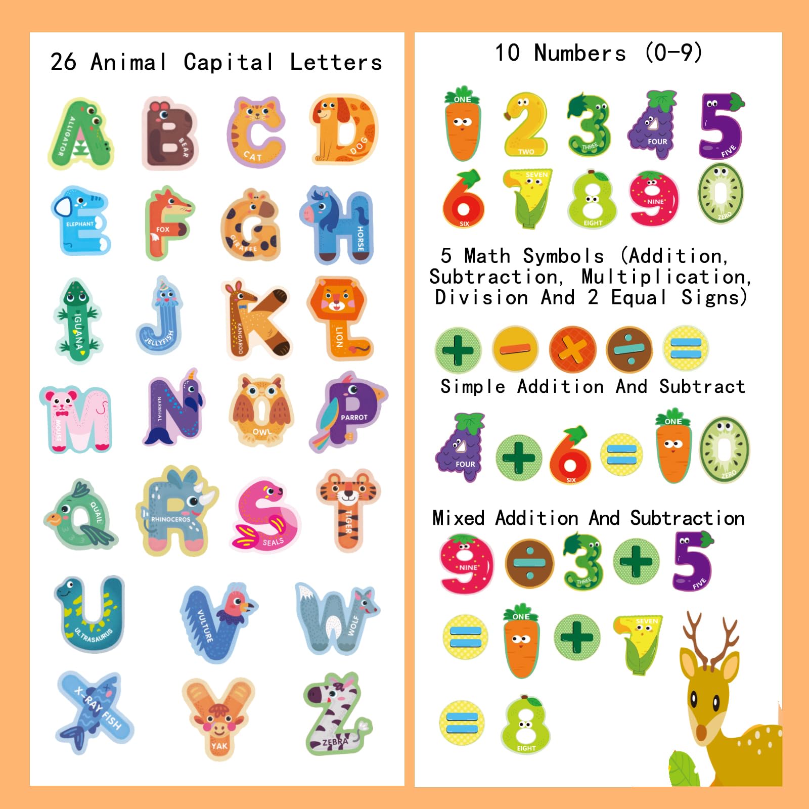 VAMOVISON animal-design letters to boost recognition during learning.