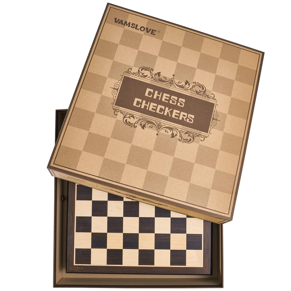 Vamslove 2-in-1 board offers chess and checkers for versatile play