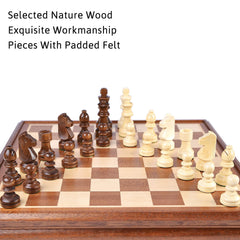 VAMSLOVE 2-in-1 chess and checkers set for versatile game nights.