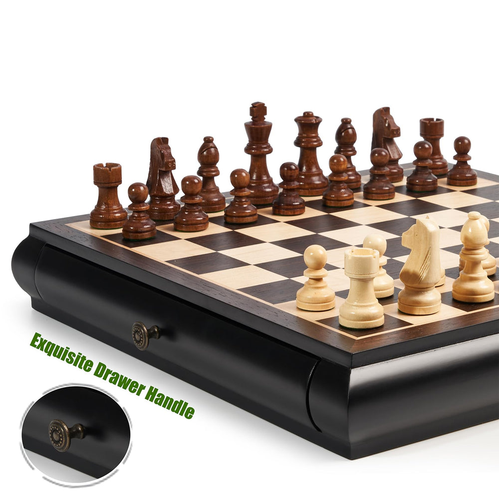 Vamslove checkers pieces in wood finish ideal for casual family matches