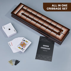 VAMSLOVE premium wood cribbage board features burr-free surface and color tracks