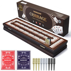 VAMSLOVE cribbage board with magnetic lock for smooth play