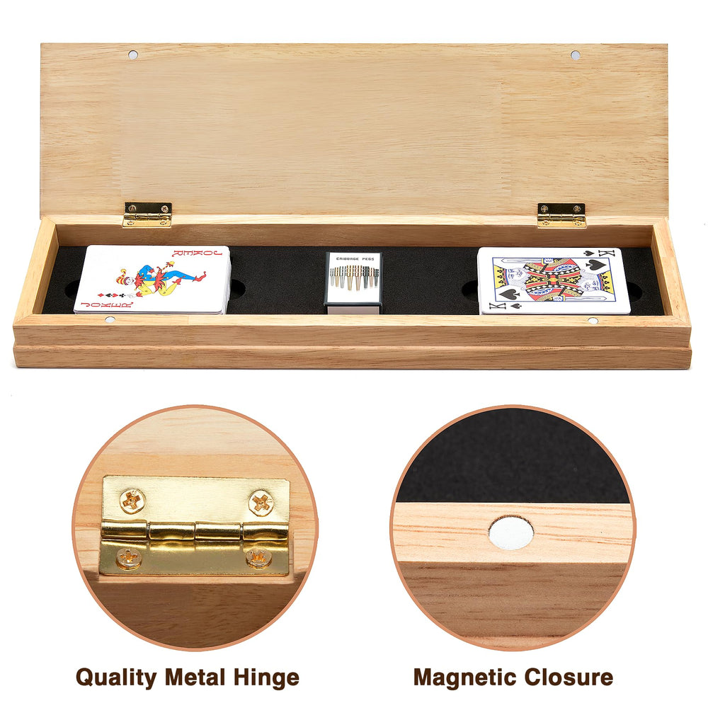 Vamslove cribbage board back with soft cloth to protect surfaces during use