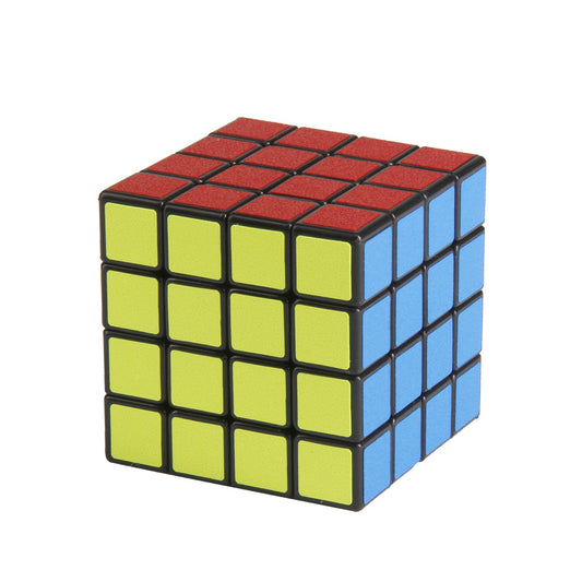 Close-up of Vamslove 4x4x4 speed cube showing fluid turning action.