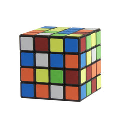 Frosted stickers on a Vamslove 4x4x4 speed cube prevent curling and scratches.