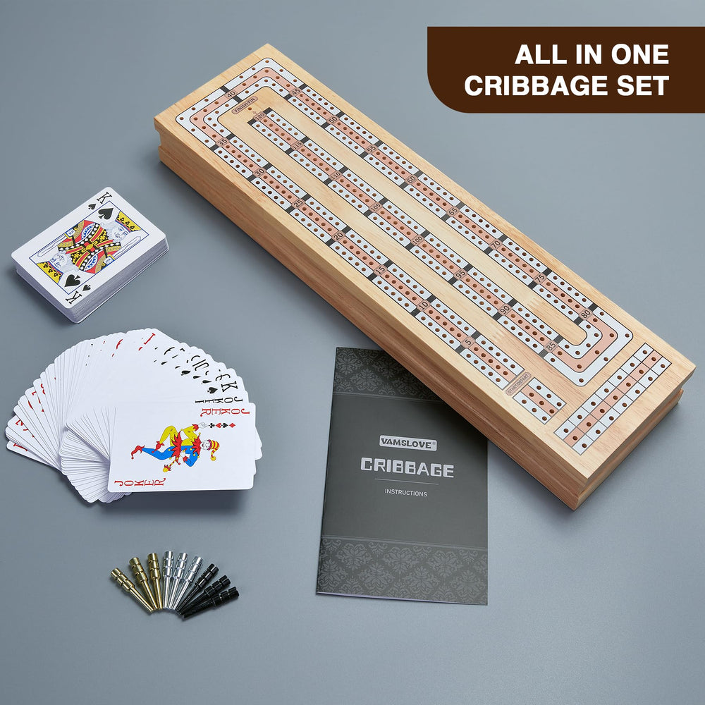 Vamslove travel-ready cribbage set in a compact case for on-the-go games