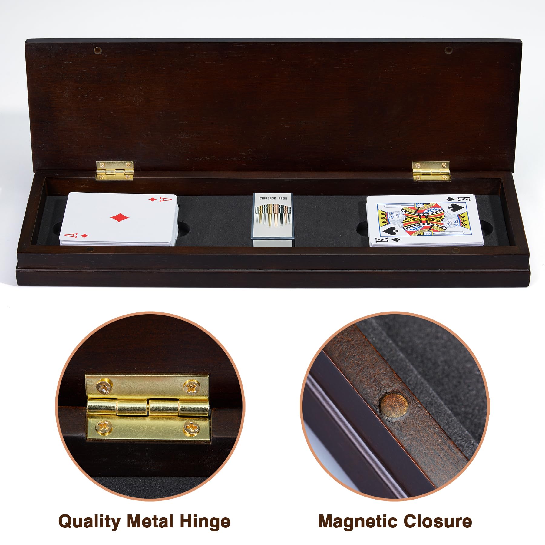 VAMSLOVE portable cribbage board with travel-friendly compact design