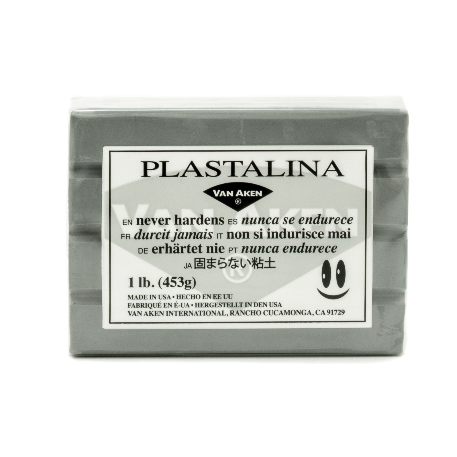 Van Aken Plastalina gray modeling clay is smooth and easy to sculpt.