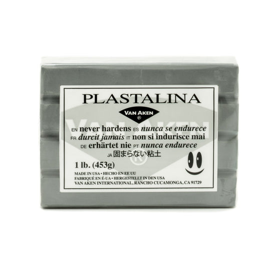 Van Aken Plastalina gray modeling clay is smooth and easy to sculpt.