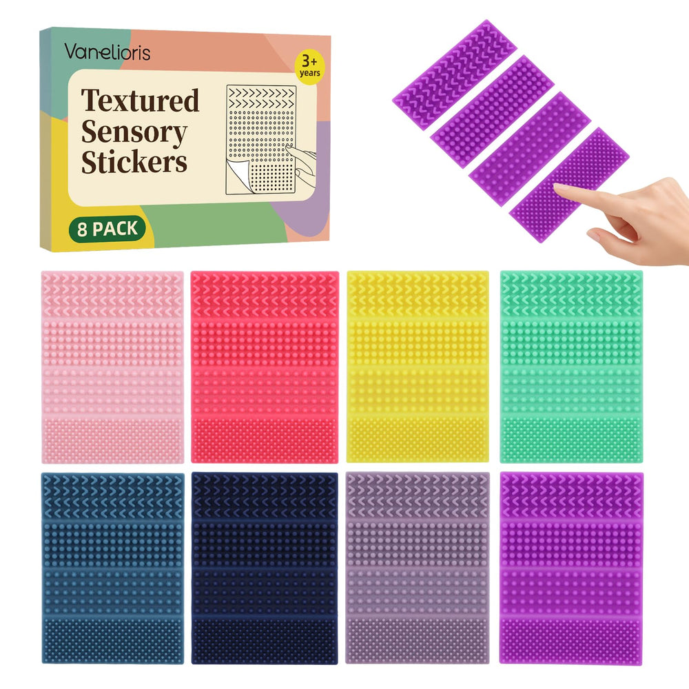 Vanelioris sensory stickers eight colors textures promote calm focus.