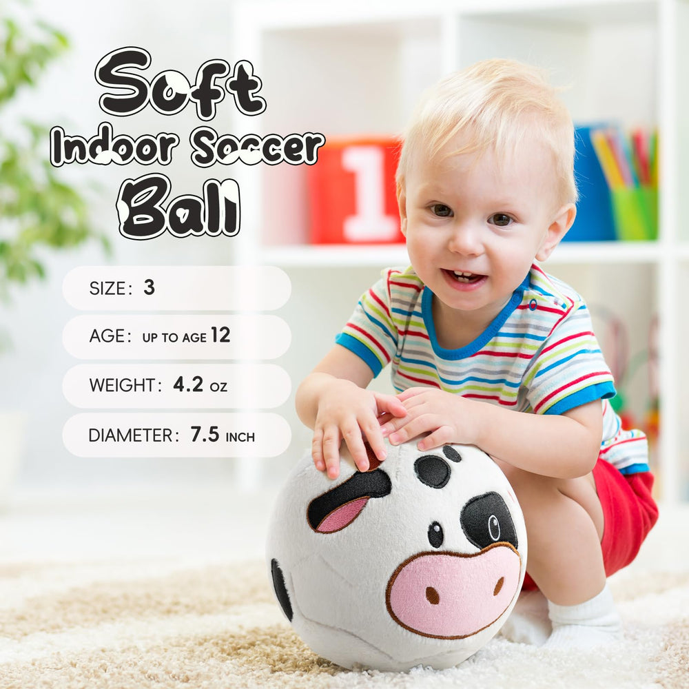 VangeBow Cow Plush Ball velvet fur texture invites cuddly, gentle playtime.