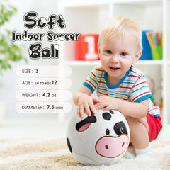 VangeBow Cow Plush Ball velvet fur texture invites cuddly, gentle playtime.