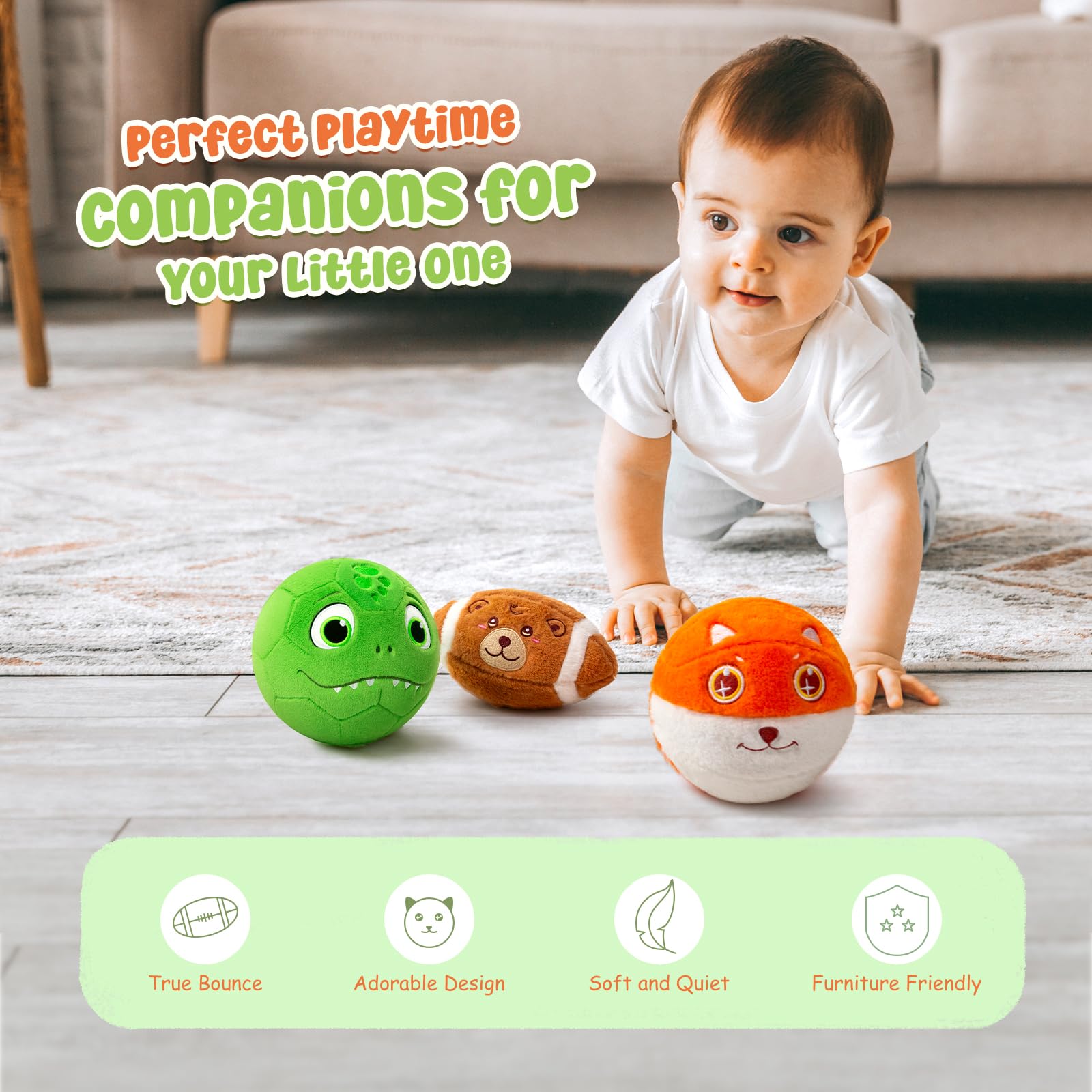 VangeBow dinosaur-design soft basketball ball with plush exterior for grip