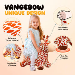 VangeBow giraffe-bouncy-horse-indoor-outdoor-use supports versatile play spaces.