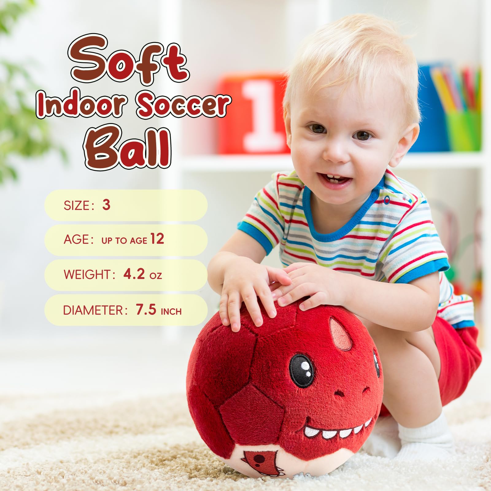 VangeBow T-Rex plush ball with pump enables quick inflation and setup