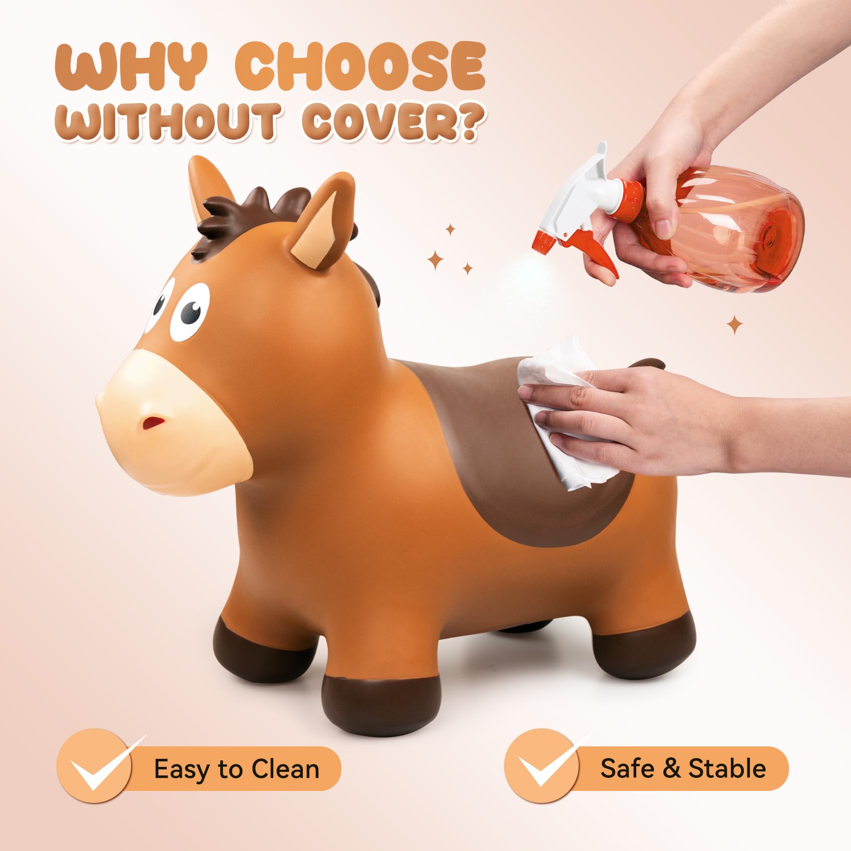 VangeBow bouncy horse packaging box and accessories.