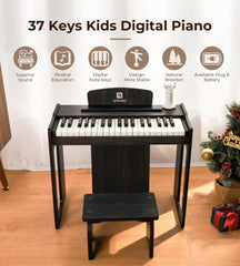 Vangoa wood piano dust cover protecting keys during playtime.
