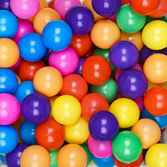 Close-up of Vanland ball pit balls showing bright colors for color recognition.