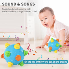VANLINNY NEW Bumble Ball features bright colors and patterns to stimulate play.
