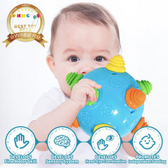 VANLINNY NEW Bumble Ball vibrates and rolls on the floor to entertain infants.