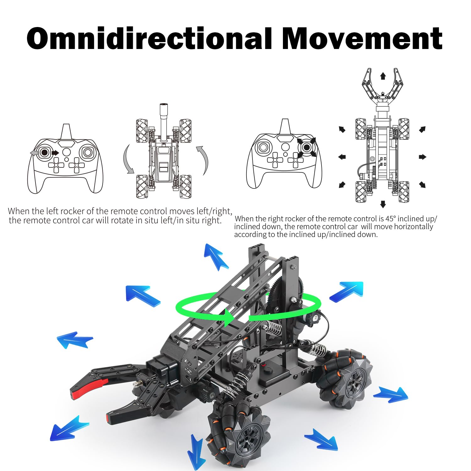Vanlinny robotic arm kit safe materials use durable ABS and aluminum