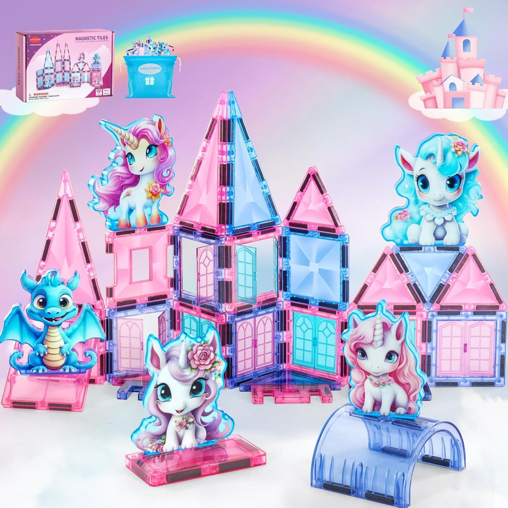 Vanlinny Unicorn Magnetic Tiles pack sparks imaginative play and hands-on building.
