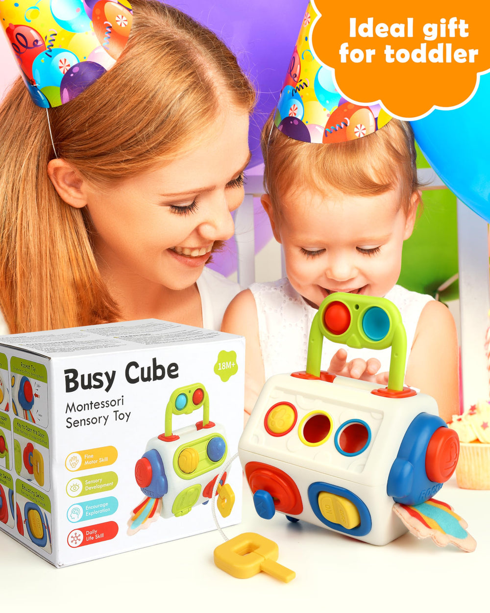 Vanmor 10-in-1 Busy Cube gear-wheel movement encourages hand-eye coordination