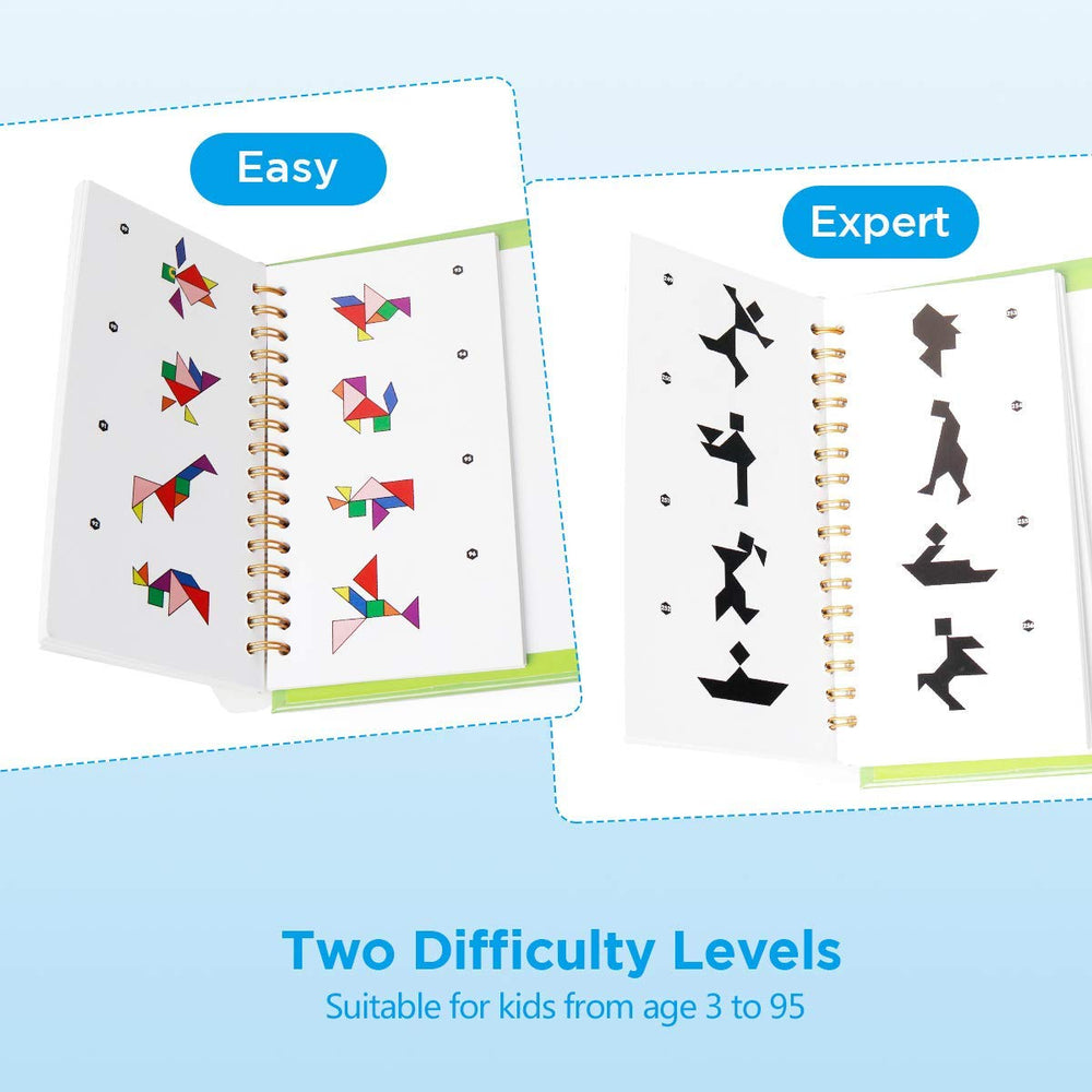 Vanmor magnetic tangram plates secure pieces during travel for mess-free play.