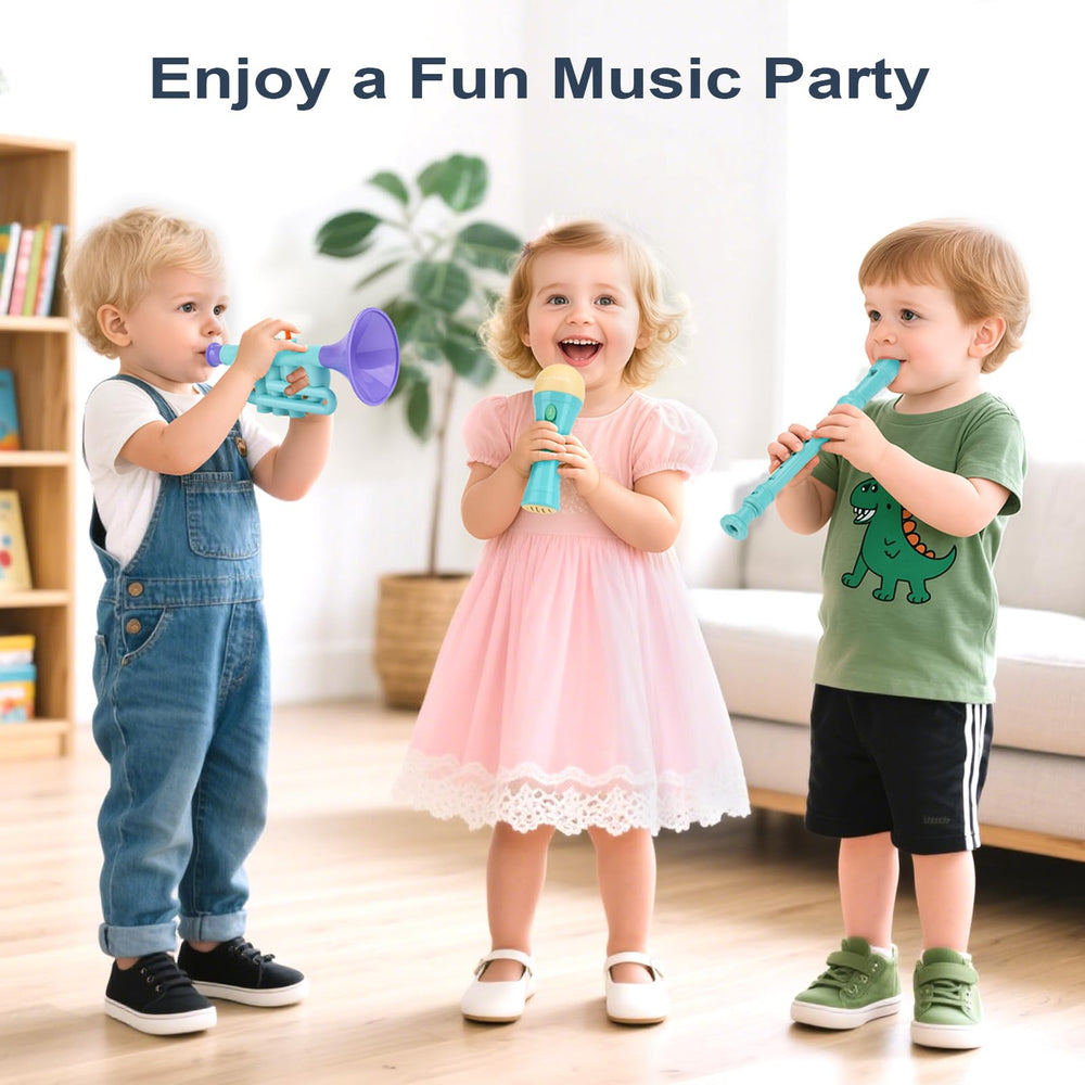 Vanplay 5-in-1 musical set closeup showcases durable plastic design