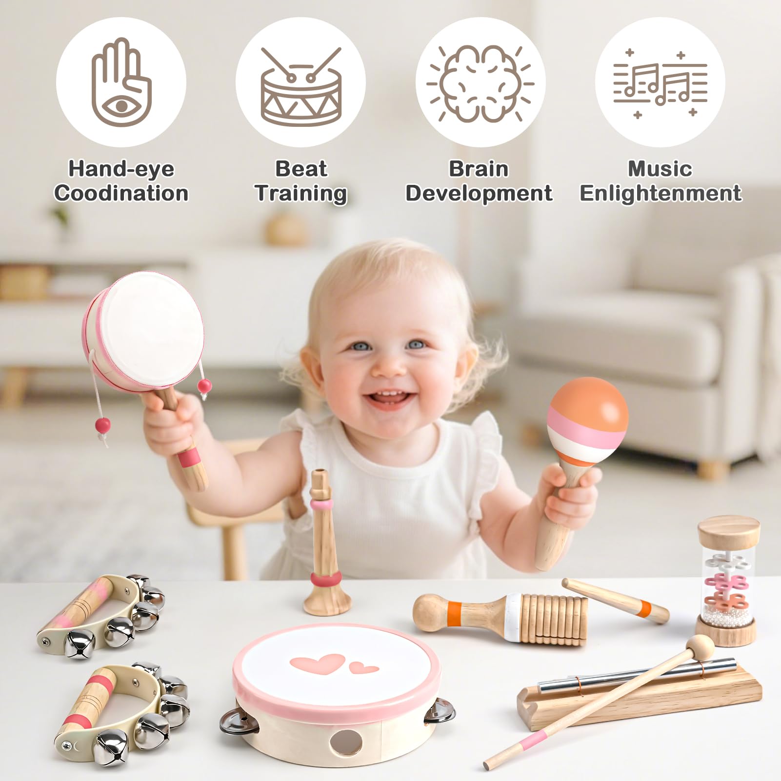 Vanplay tambourine helps kids practice hand coordination with cheerful jingles
