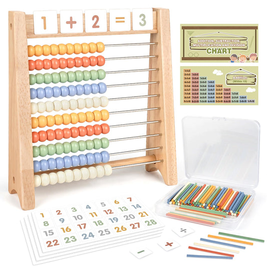 Vanplay wooden abacus top view for early math exploration