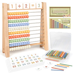 Vanplay wooden abacus top view for early math exploration