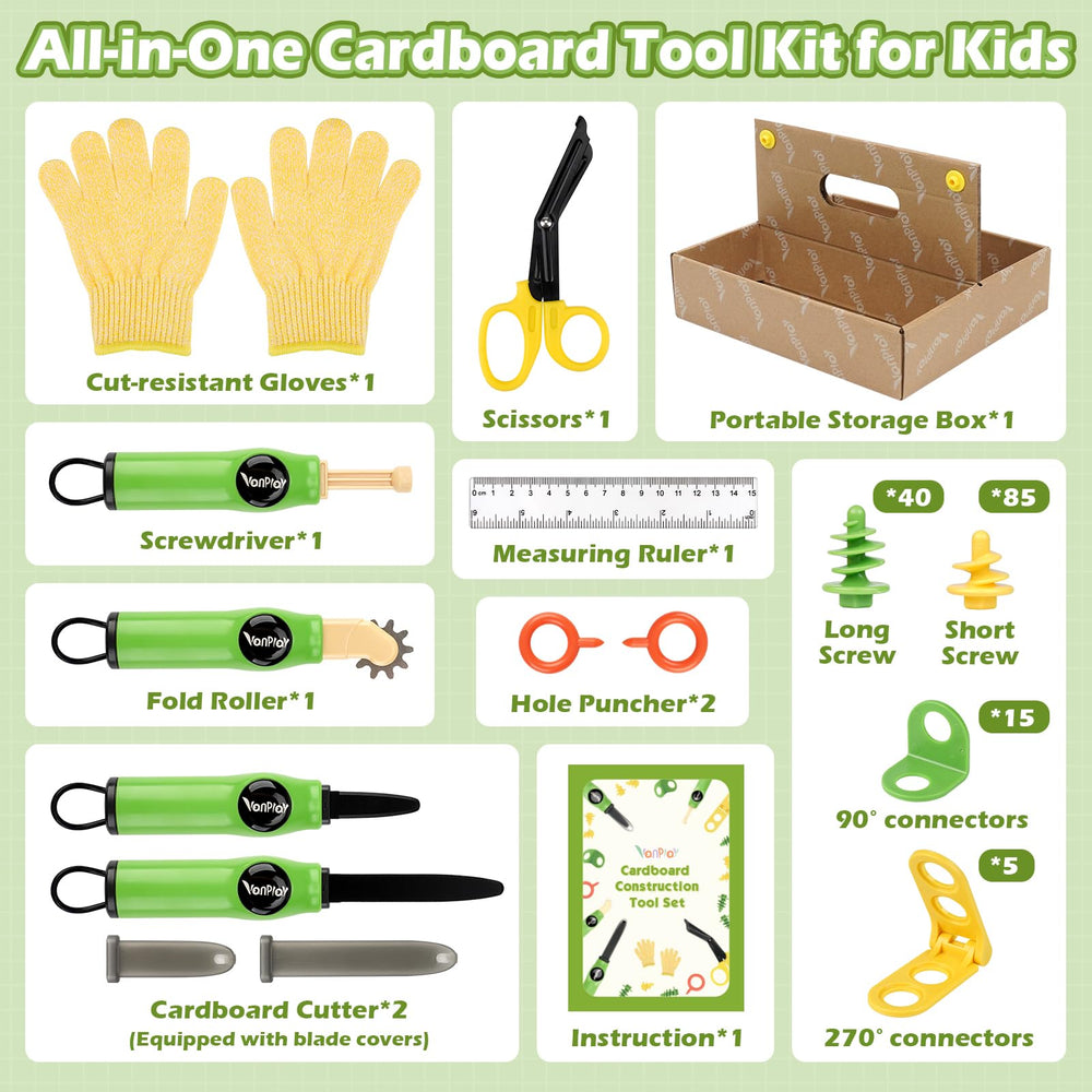Vanplay fold-roller-tool helps create smooth folds for sturdy cardboard builds.