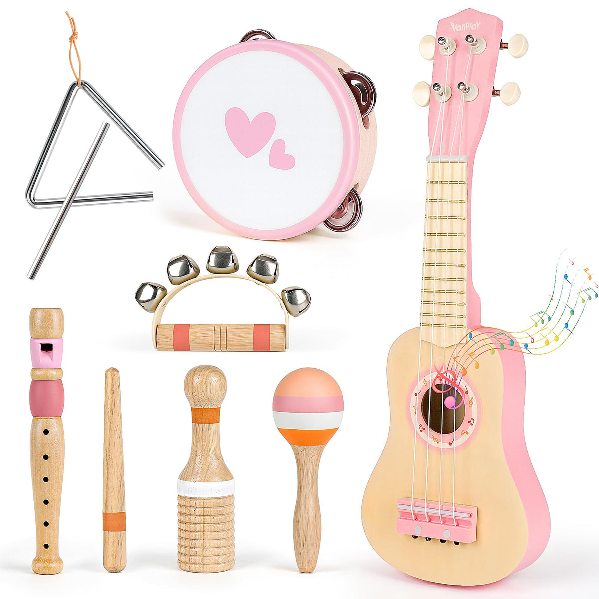 Vanplay pink ukulele for beginners supports early music exploration.