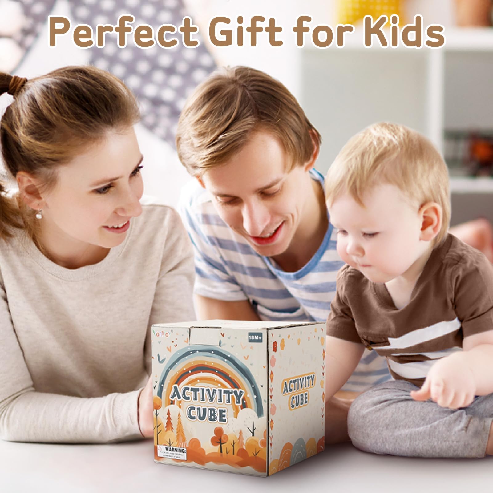 Vanplay Montessori 5in1 activity cube spinning gears encourage cause-and-effect exploration.